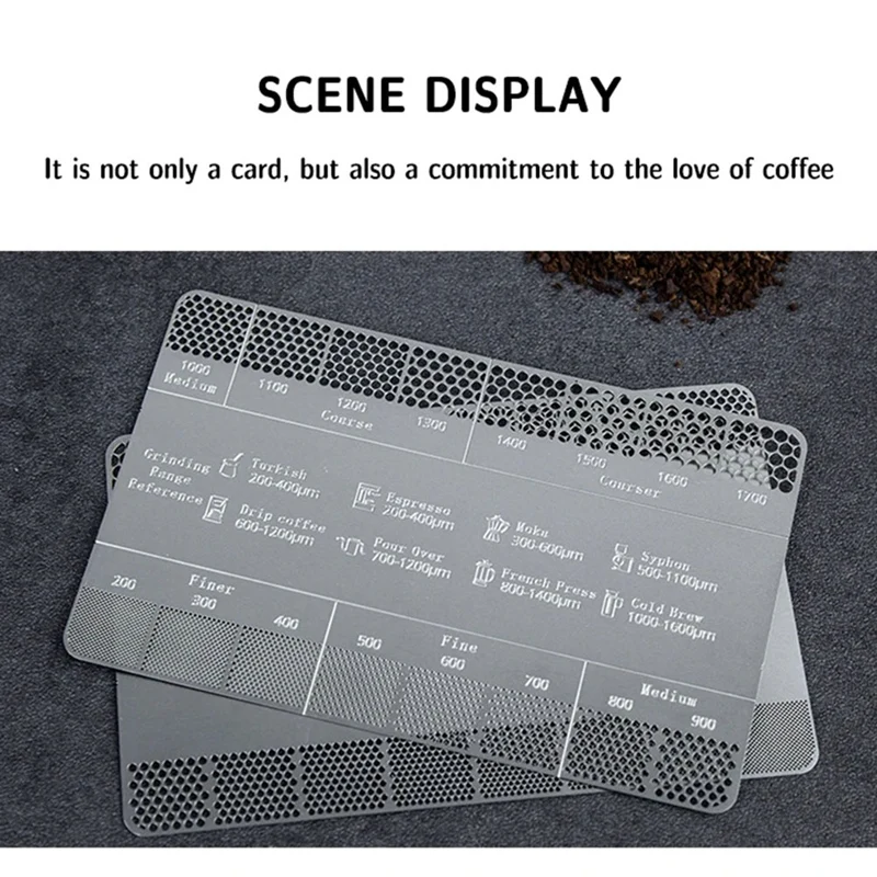 N99R Coffee Powder Grinding Thickness Reference Comparison Card Grinder Grinding Powder Thickness Comparison Scale