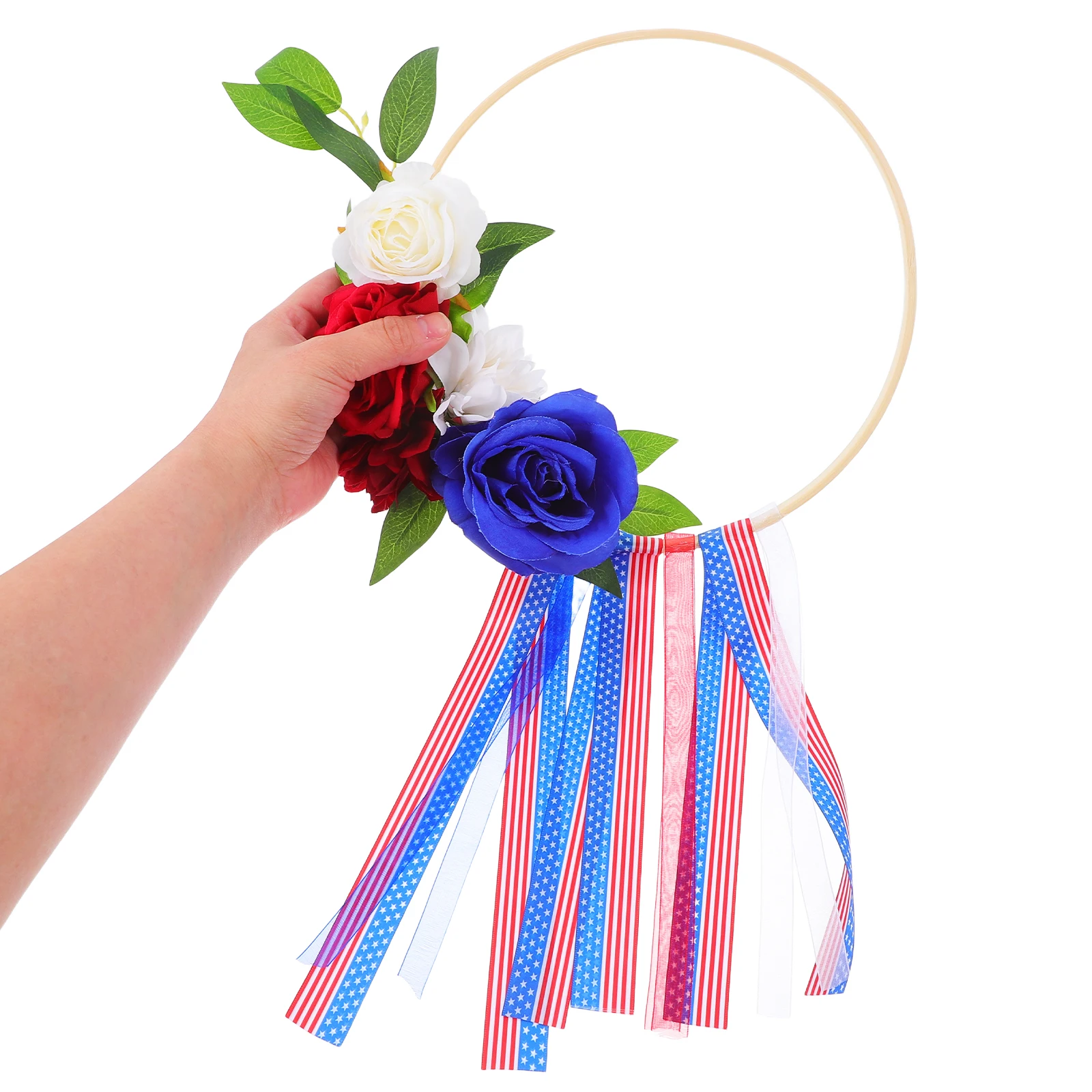 

1pc Independence Day Floral Door Hanger Outdoor Decor July Patriotic Door Hanger 4th Independence Day Decorations Outdoor Theme