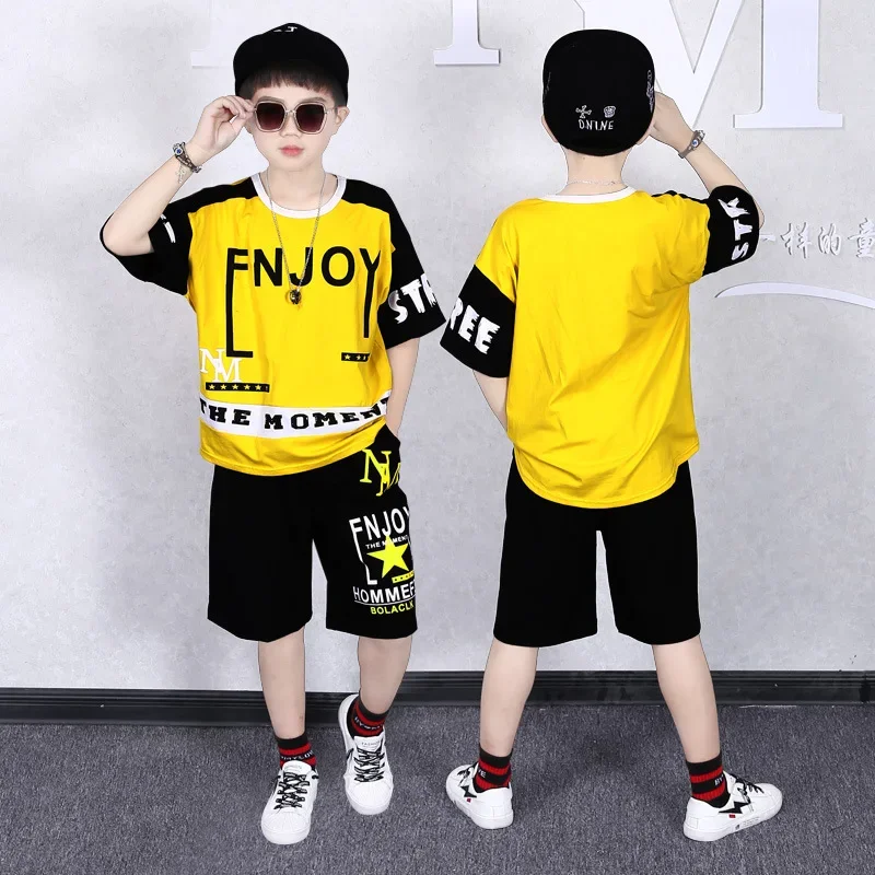 Children Boys Summer Clothes Outfits Cartoon Cotton T-shirt+Shorts Suit Tracksuit for Kids Clothing Two-Piece Set 6 8 10 12 Year