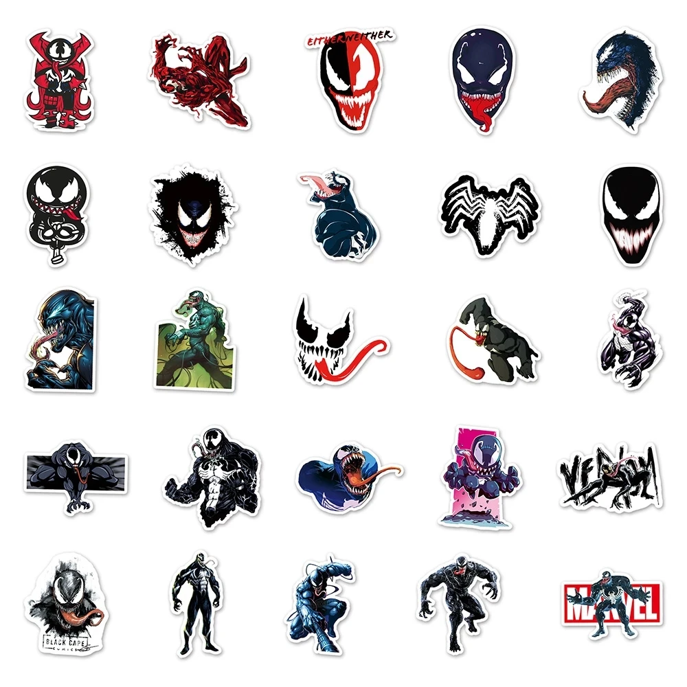 10/30/50PCS Comics Movie Carnage Venom Villain Graffiti Stickers Laptop Luggage Phone Skateboard Suitcase Graffiti Sticker Toys