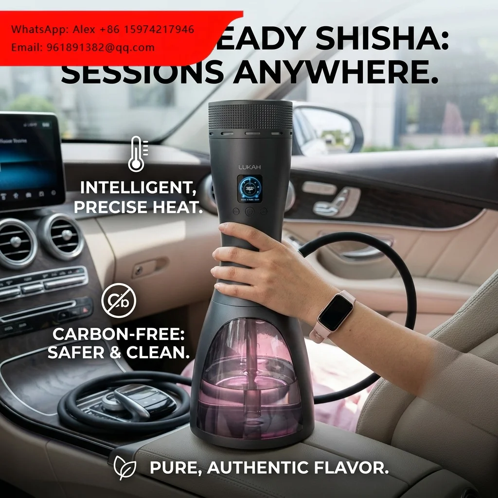 

Travel-Friendly Compact Cordless Battery Powered Windproof Electronic Shisha Portable Car Hookah