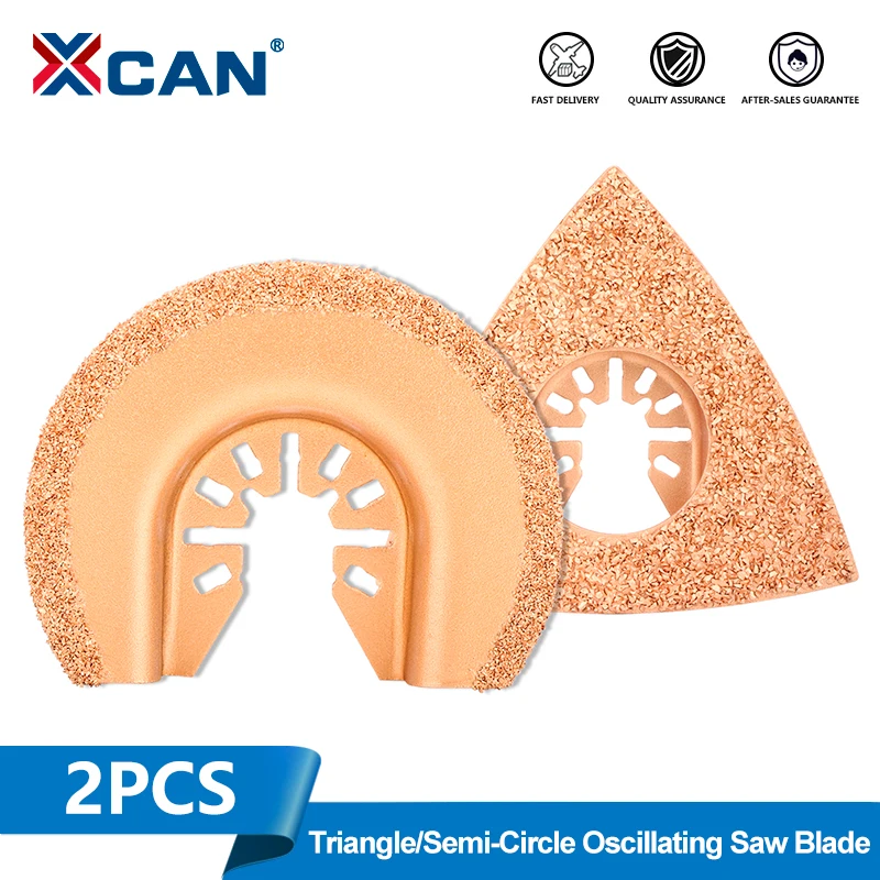 XCAN 2pcs Diamond Oscillating Saw Blade Quick Release Mixed Oscillating Universal Multi Tool Blade for Tile