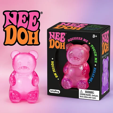 NEEDOH Soft Gummy Bear Fidget Squeeze Toy TPR Sensory Stress Relief Toy Kids Birthday Party Gift