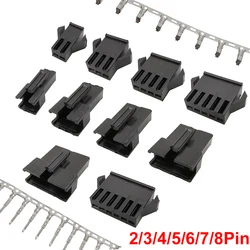 10 Sets 2/3/4/5/6/7/8 Pin JST SM Wire Connector Plug Pitch 2.54mm Male Female Housing + Terminals SM-2P SM-2R SM2.54