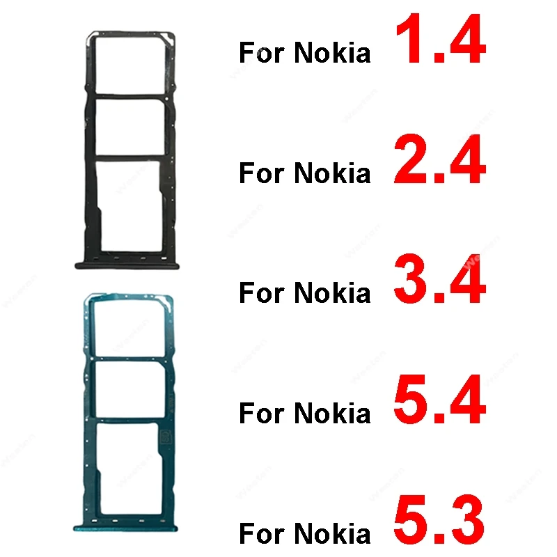 SIM Card Tray Slot For Nokia 1.4 2.4 3.4 5.4 5.3 SIM Card Holder Socket Reader Card Adapter Replacement Parts