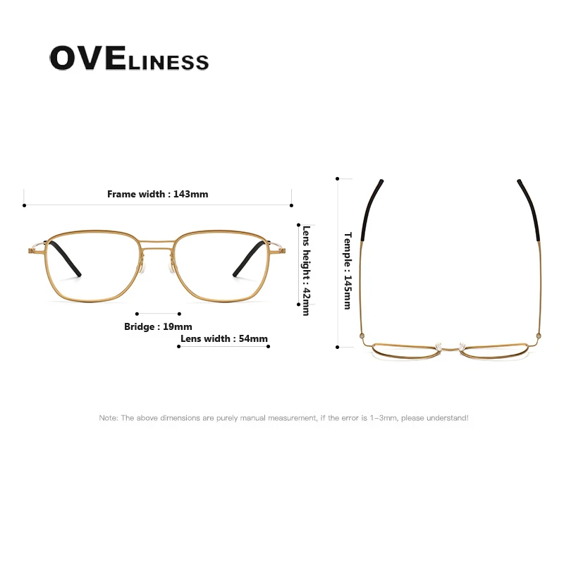 pure Titanium Glasses Frame Men Square Retro Prescription Eyeglasses frames Women male myopia Spectacles Optical Myopia Eyewear