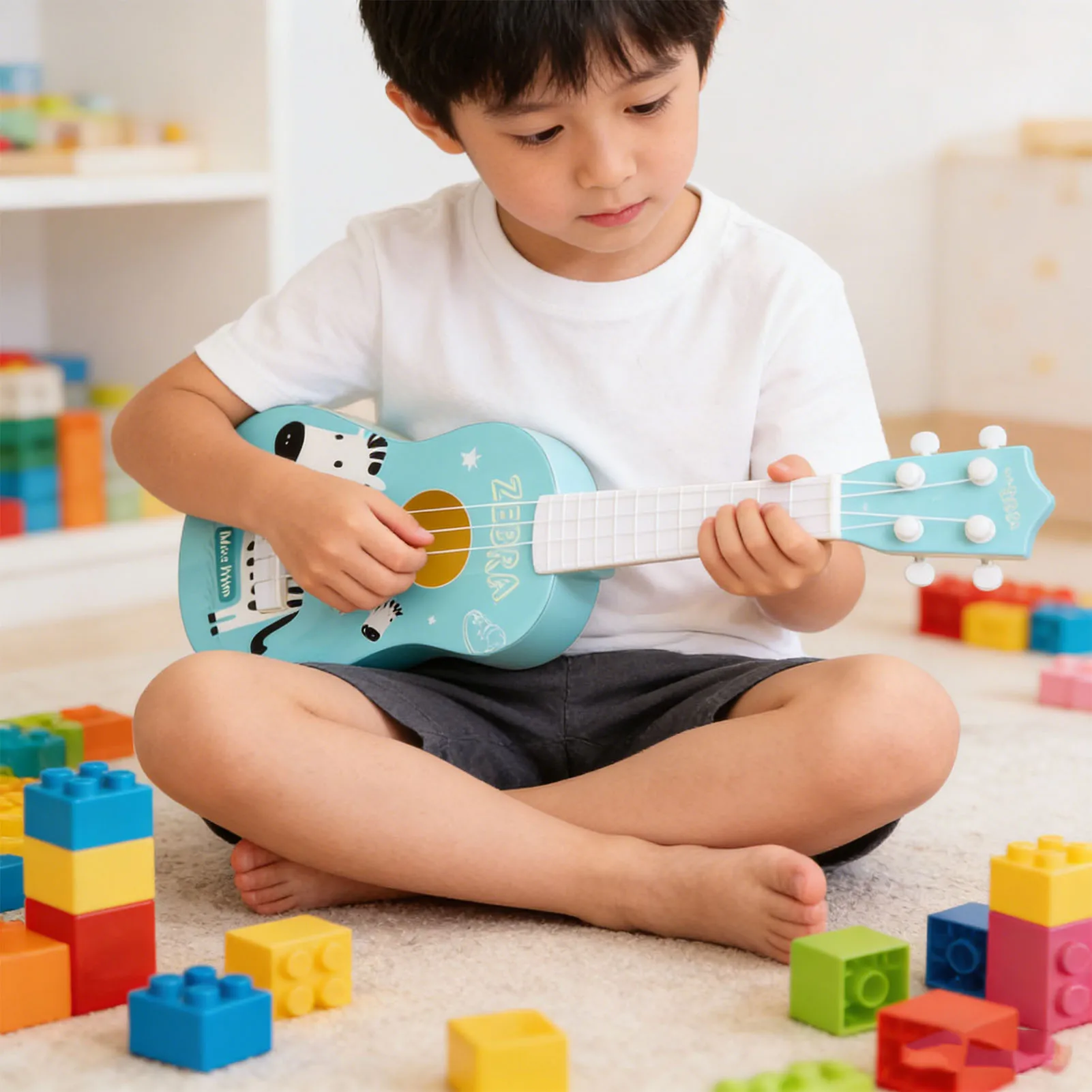 

Игрушечная гитара-укулеле для детей от 3 лет: развивающий музыкальный инструмент для раннего обучения музыке