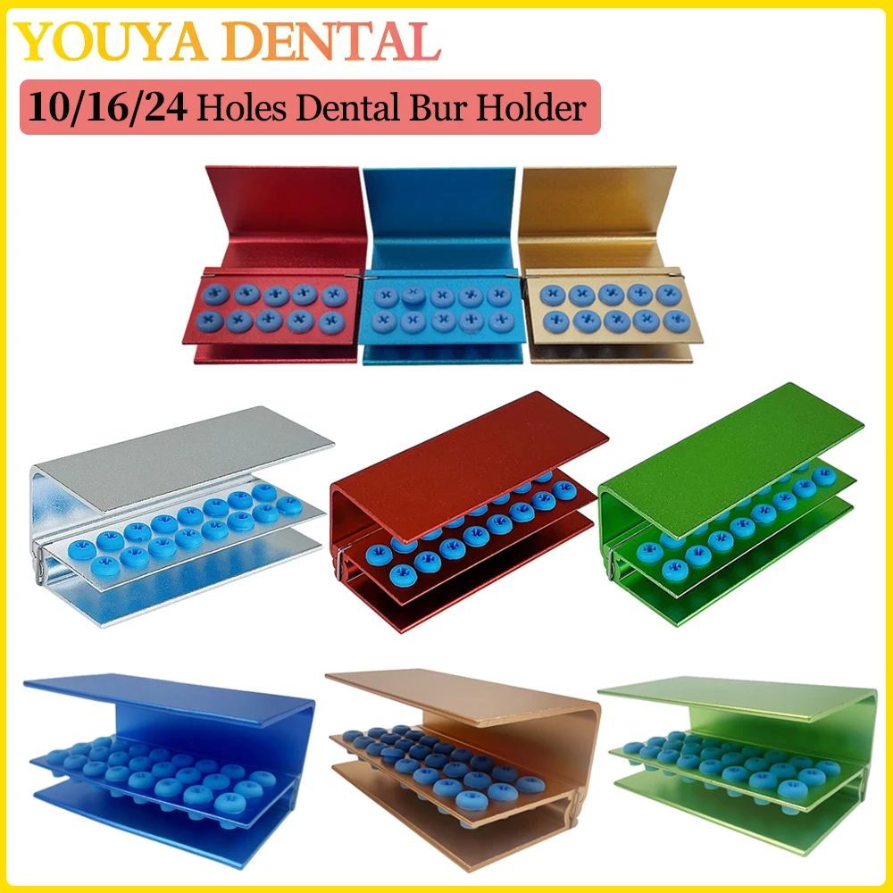 

10/16/24 Holes Dental Bur Holder Autoclave Sterilizer Case Endo File Disinfection Box Organizer Dental Scaler Tips Holder Case