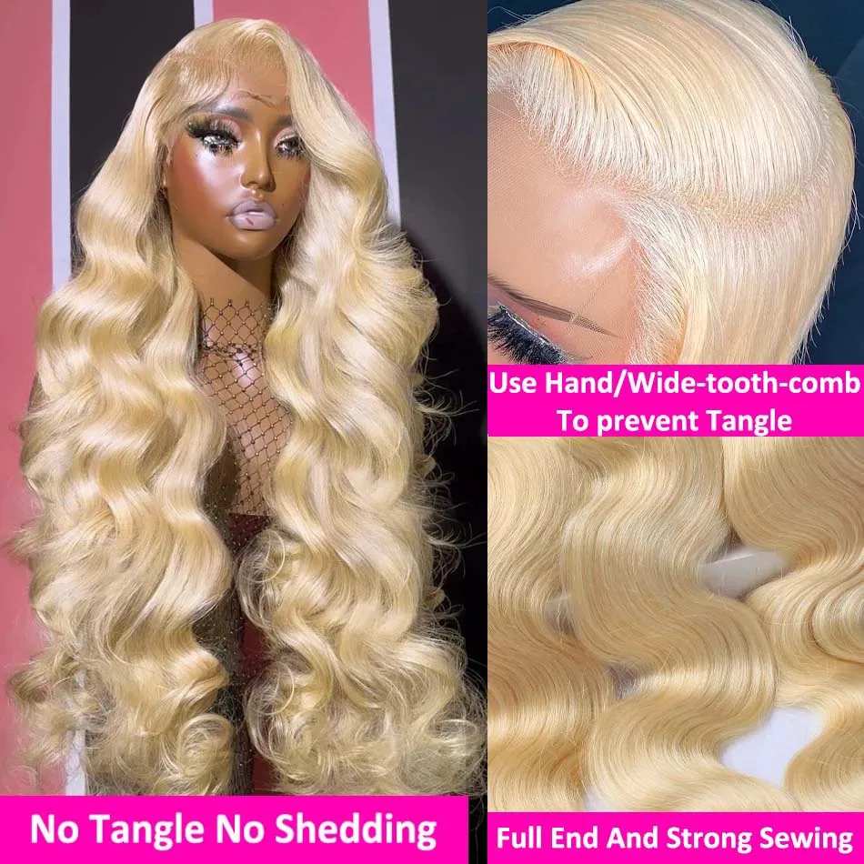 Peluca con malla Frontal rubia ondulada, encaje transparente HD, peluca de cabello humano 13x6, pelucas frontales 613 prearrancadas de 30 y 40 pulgadas para mujeres negras