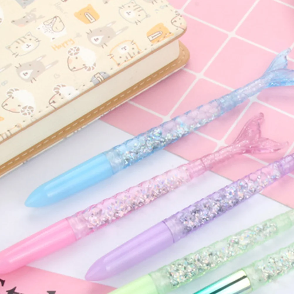 

8 Pcs Smooth Writing Gel Ink Pens ABS Mermaid Cartoon Fun Decorative Multi Function School Kids Stationery Gifts Lightweight