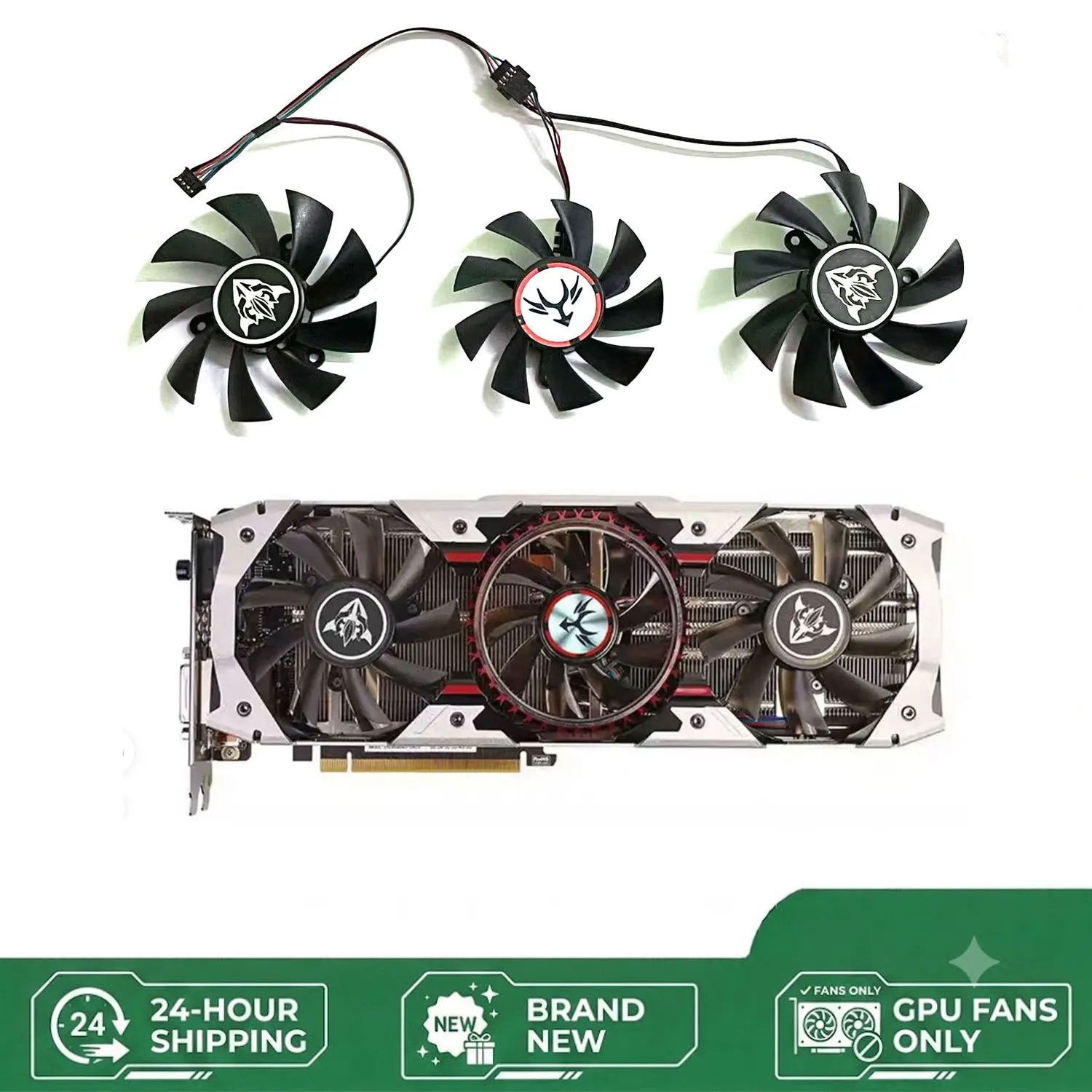 new 4PIN suitable for Colorful GTX1070 1070TI 1080 1080TI iGame AD Flame Ares graphics card 75MM 85MM