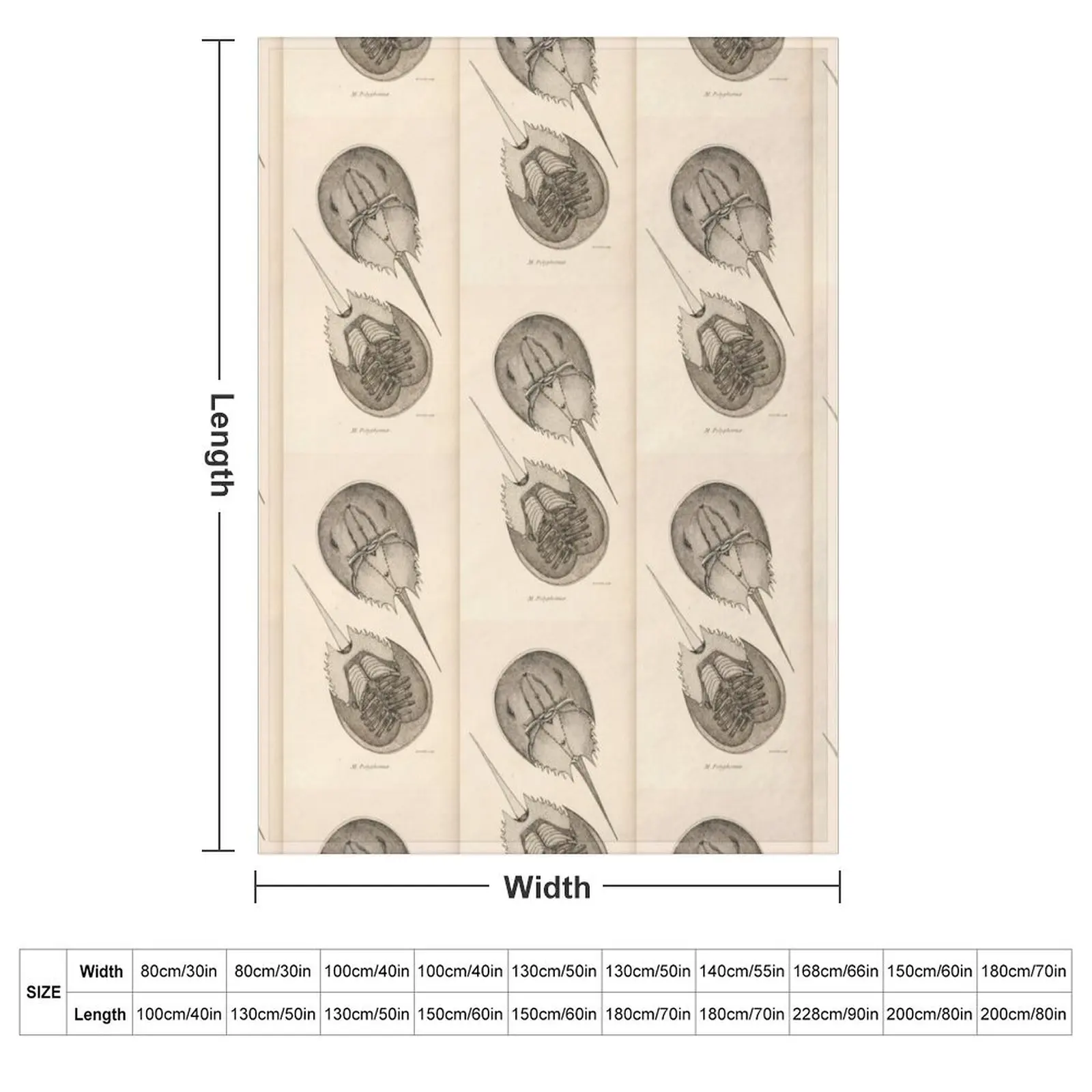 Horseshoe Crabs Throw Blanket Loose Decorative Sofas Cute Plaid blankets and throws Blankets