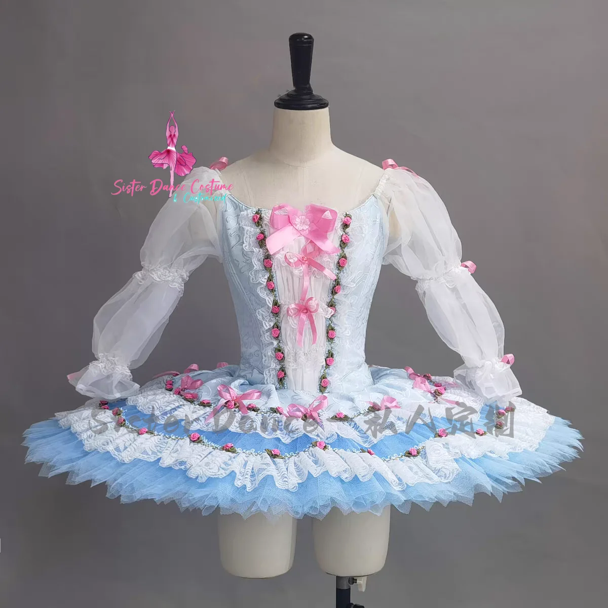 Custom Bluebird variations Flower fairy fairy doll stage dress Ballet tutu International competition