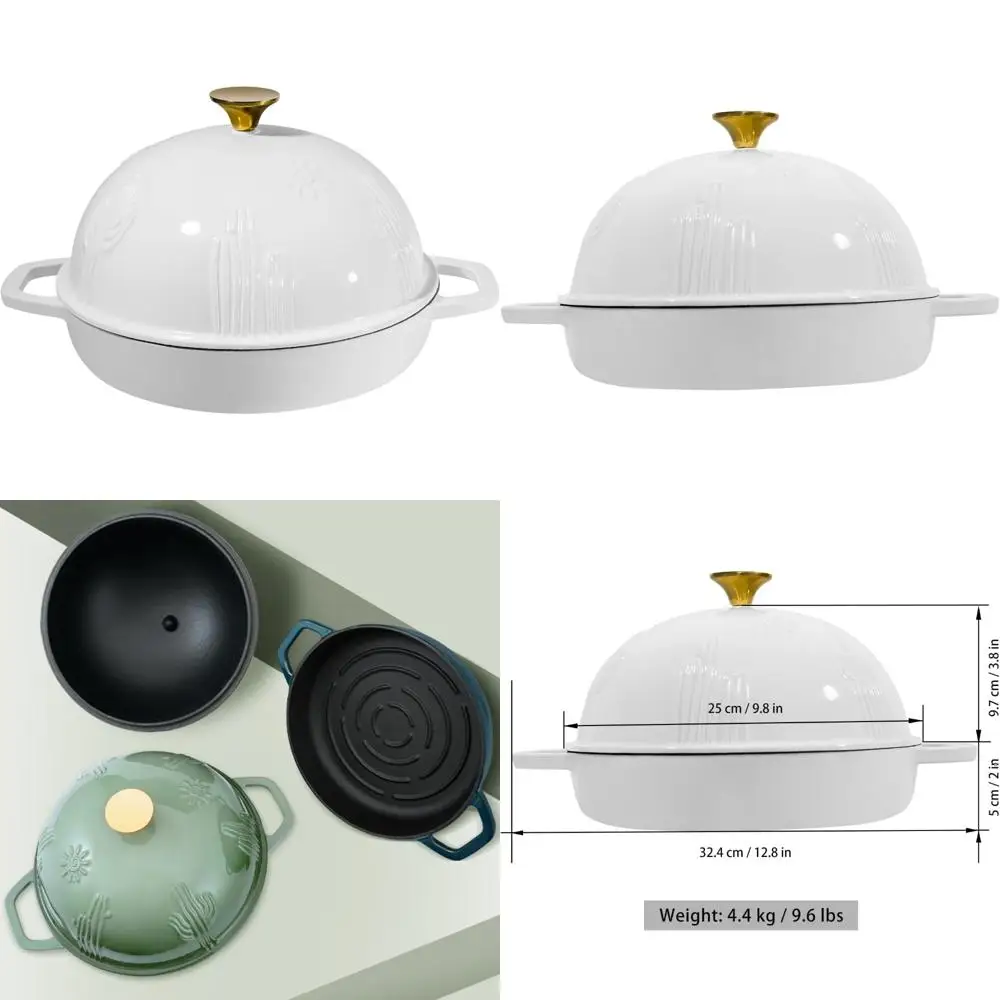 

Enameled Cast Iron Bread Dutch Oven with Cloche Lid for Perfect Baking Experience and Enhanced Flavors
