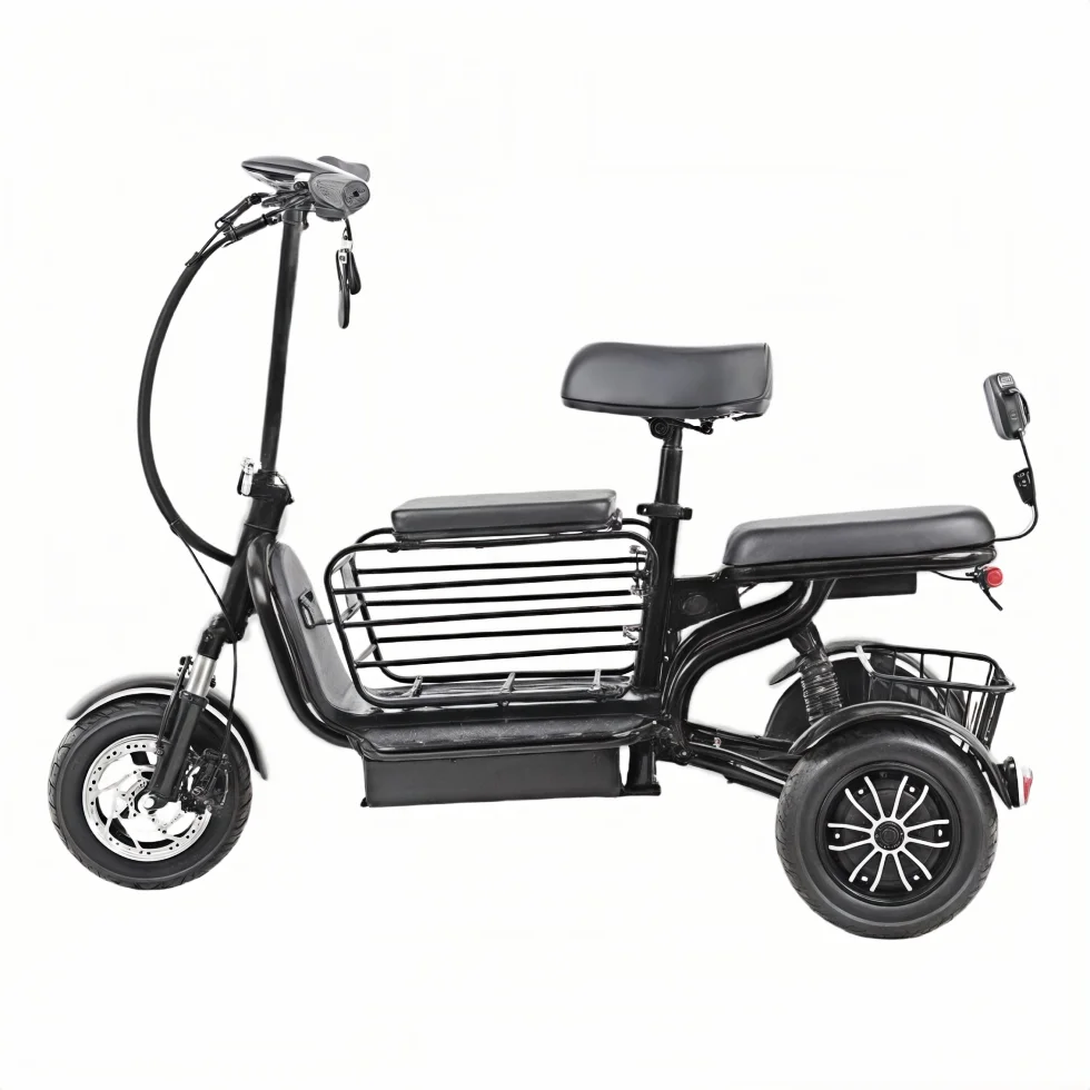 2025 Small Home Kids Pick-up and Drop-off Urban Foldable Passenger Electric Tricycle 48V 15AH 350W