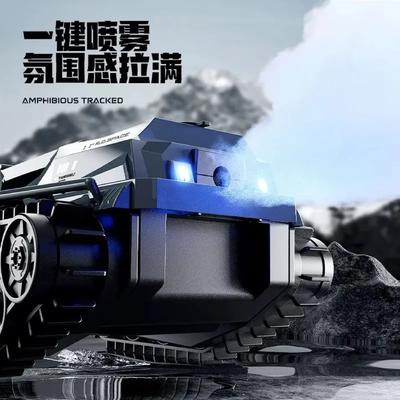 

Rc Space Amphibious Tracked Rc Car 24G Wireless Remote Control Four Wheel Drive Climbing Off Road Vehicle With Spray Led Light