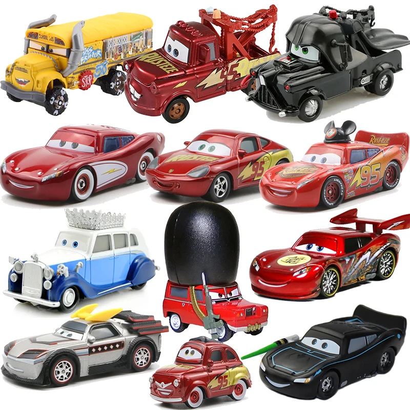 Disney Pixar Cars 2 3 Lightning Mcqueen Miss Fritter Mater Metal Model Car 1:55 Diecast Vehicle Kid Toy Birthday Gift NEW STYLE