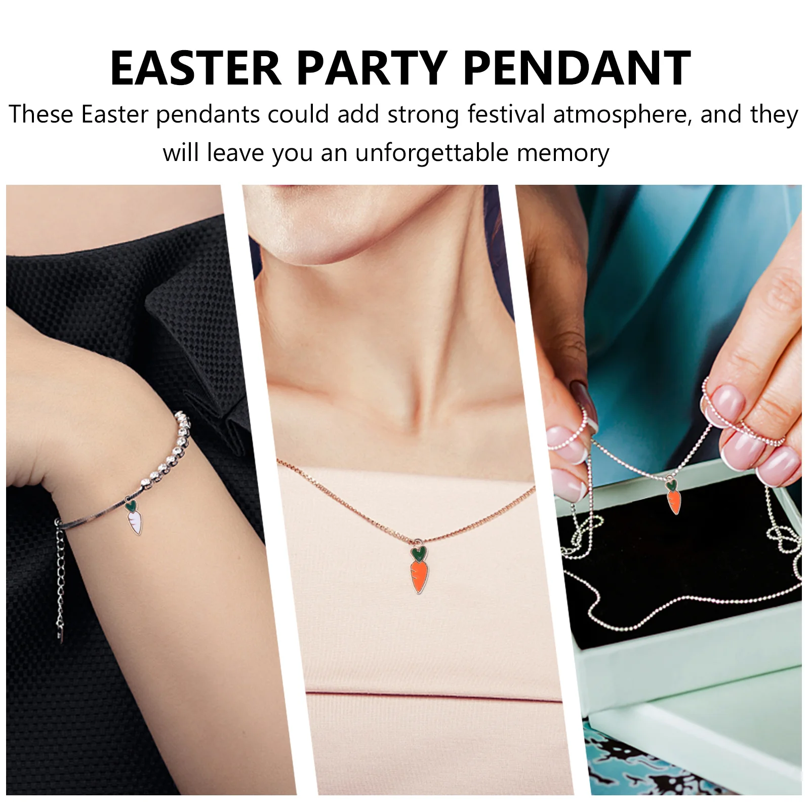 

40Pcs Creative Carrot Pendants for DIY Jewelry Making Easter Party Decor Crafts Material Hanging Pendant Charms for Accessories