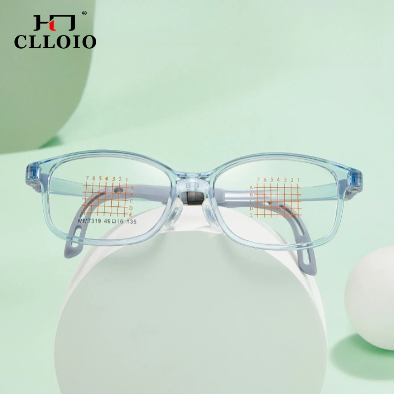 

CLLOIO Fashion Lightweight Comfortable Kids Myopia Learn Eyewear TR90 Square Children Optical Frame Customizable Prescription