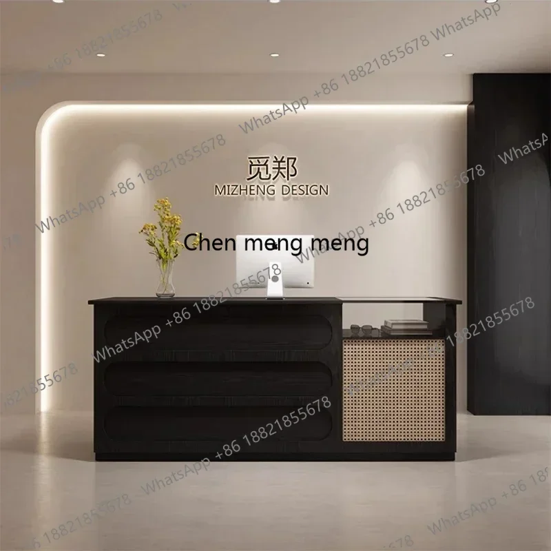 

Hot sales home Modern Cream Style Beauty Salon Bar Cashier Company Hotel Curved Front Desk Medical Aesthetics Dental Clinic Rece