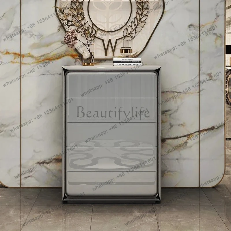 

minimalist chest of drawers Modern light luxury chest of drawers Bedroom bedside storage Living room storage decorative cabinet