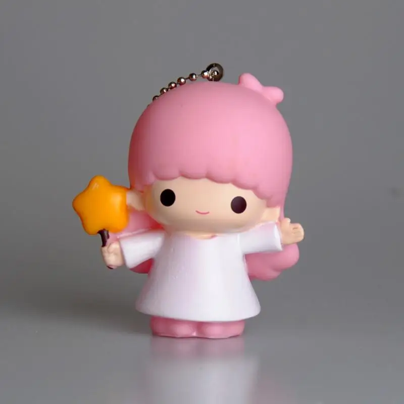 Sanrio Littletwinstars Kiki Lala Q Version Keychain Doll Cake Decoration Accessory Couple Zipper Umbrella Pendant Children Toys