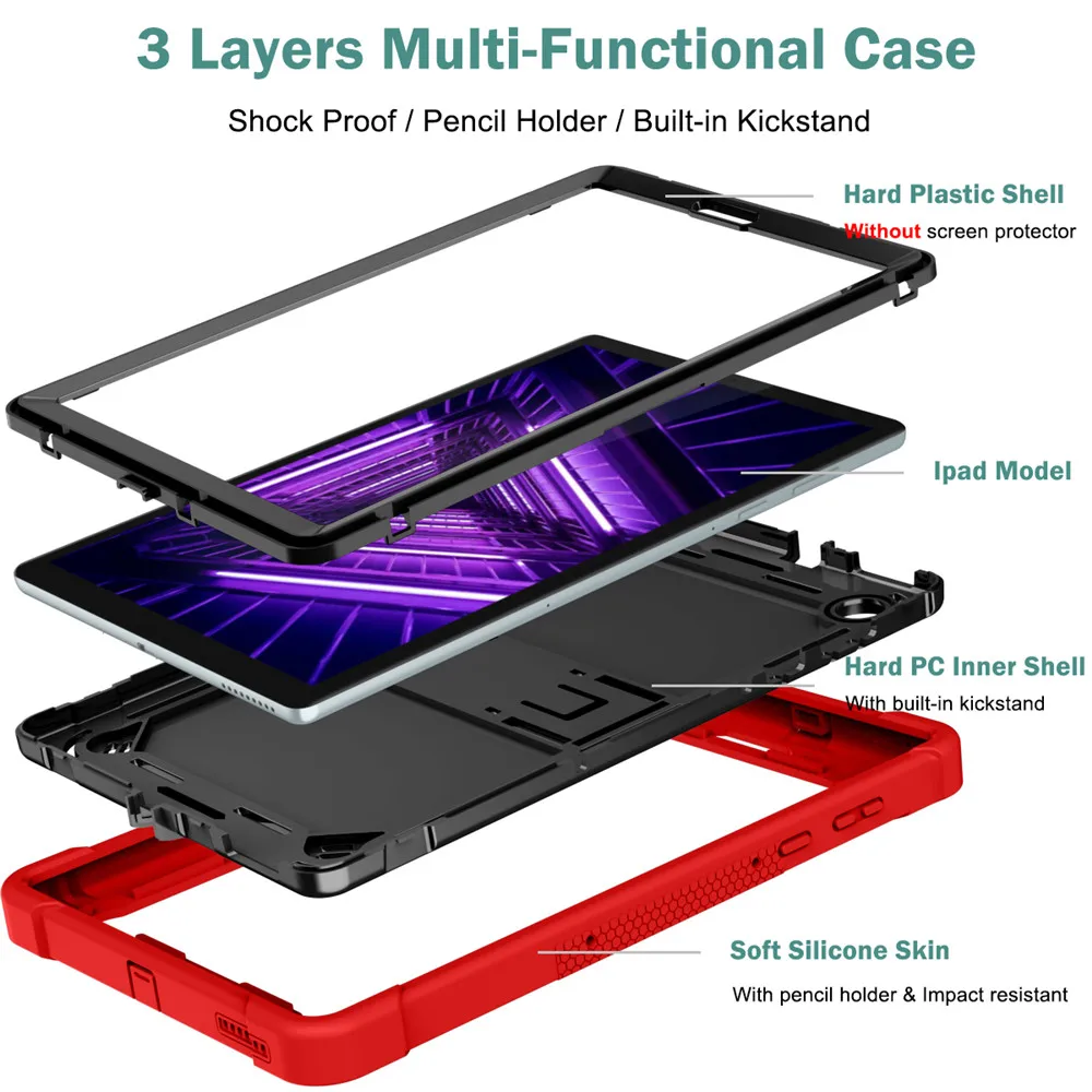 Armor Shockproof Case for Lenovo Tab M10 Plus 10.6 10.3 3rd 2nd Gen 10.1 inch TB-X606 X306 TB-328FU TB-125FU Tablet Cases Cover