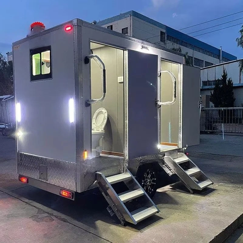 Best-selling Luxury Emergency Response and Disaster Case Relief Site Portable Restroom with Shower Mobile Toilet Trailer