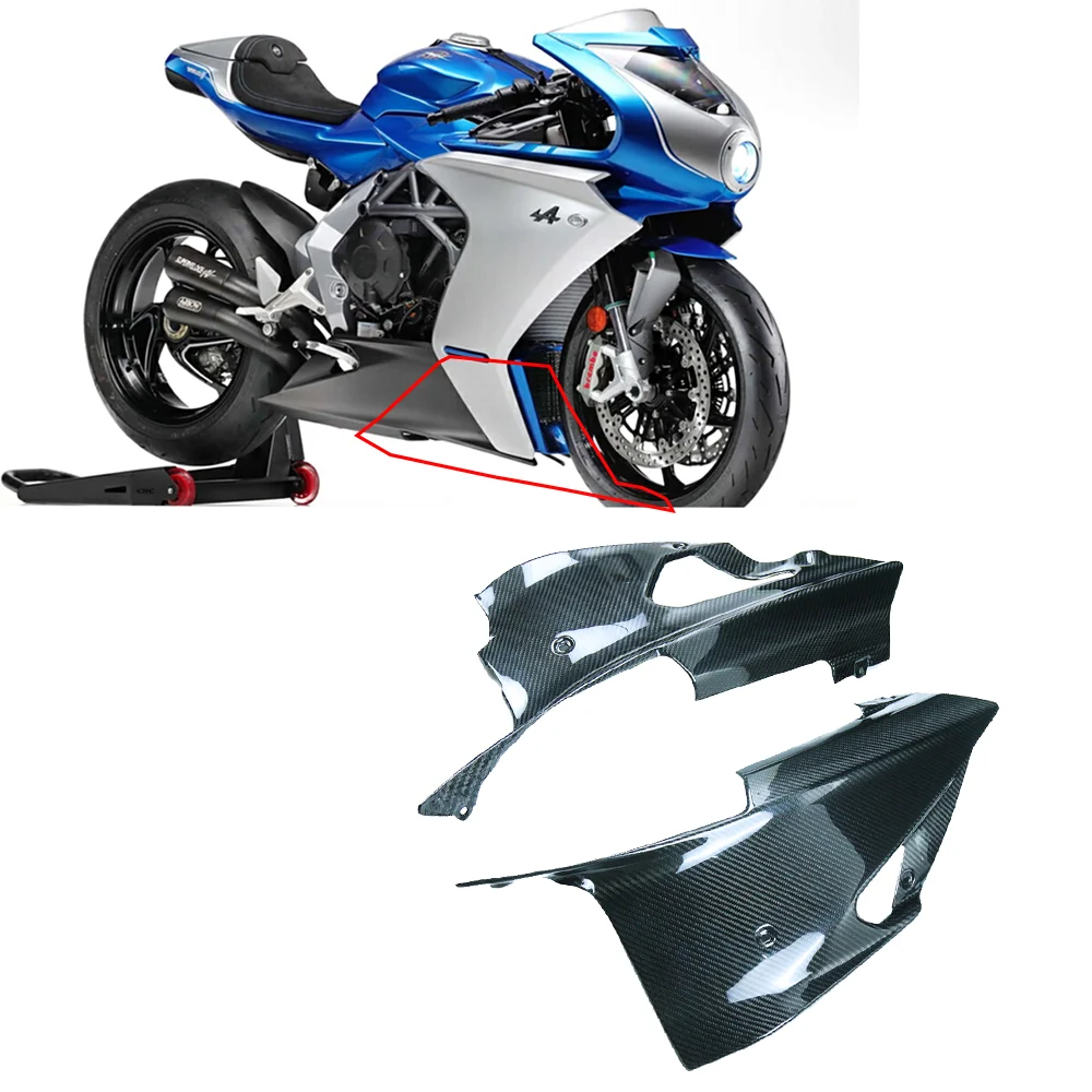 100% Dry Full Carbon Fiber Motorcycle Modified Accessories  Belly Pan Fairings Kit  For MV Agusta SuperVeloce 800 2020 - 2022