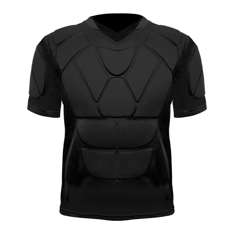 High-quality Men ﻿Versatile Padded Short Sleeve Shirt Impact Protection Training Top for Paintball Soccer Ice Hockey Goalie