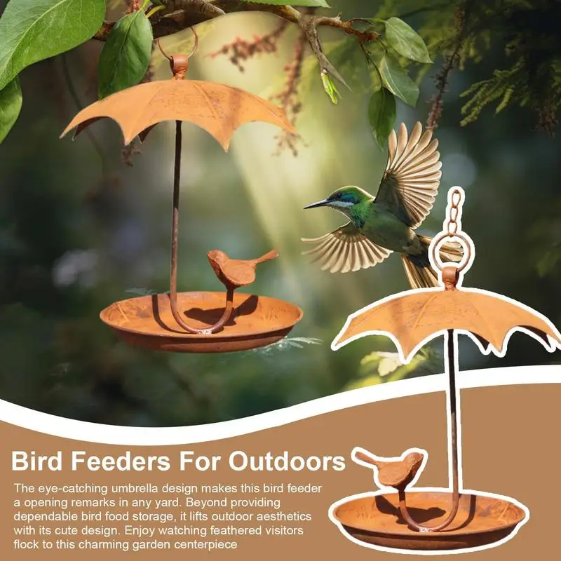 

Bird Feeder Metal Bird Feeder Weatherproof Metal Decorative Animal Feeding Tray With Dome Top For Garden Balcony Patio Deck Tree
