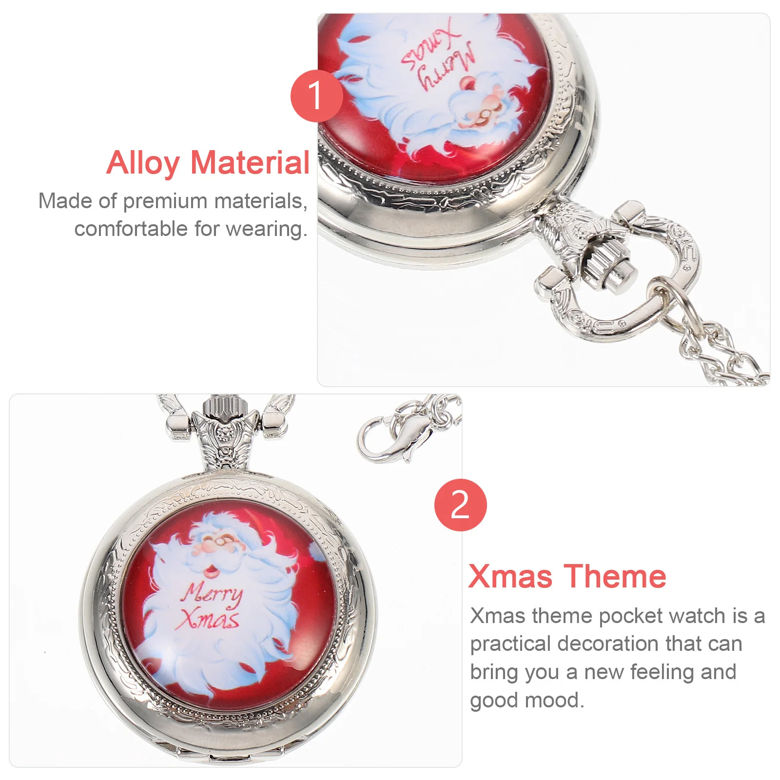 شنقا ساعة الجيب ريترو عيد الميلاد ووتش خمر ووتش ووتش عيد الميلاد نمط ساعة الجيب