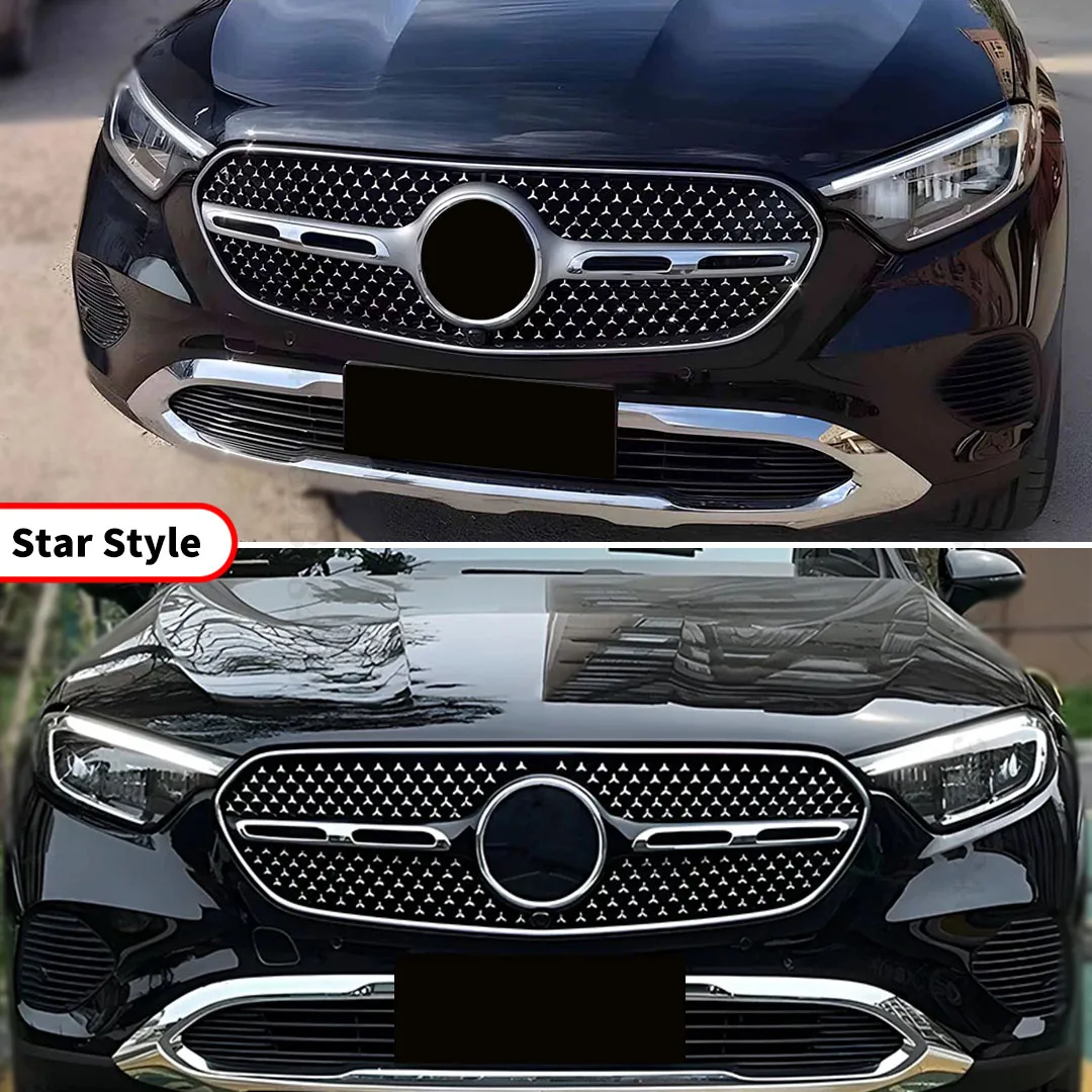 

Car sound modification GT diamond style front radiator grille suitable for Mercedes Benz new GLC X254 2022 2023 2024+