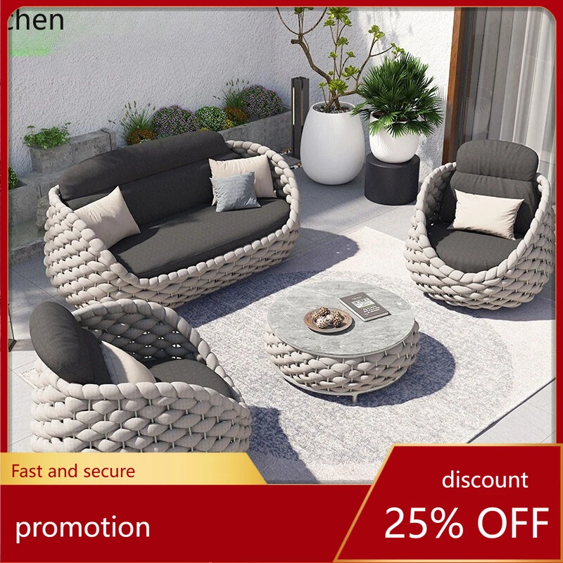 

ZML outdoor sofa courtyard villa balcony rattan chair coffee table furniture combination open-air leisure