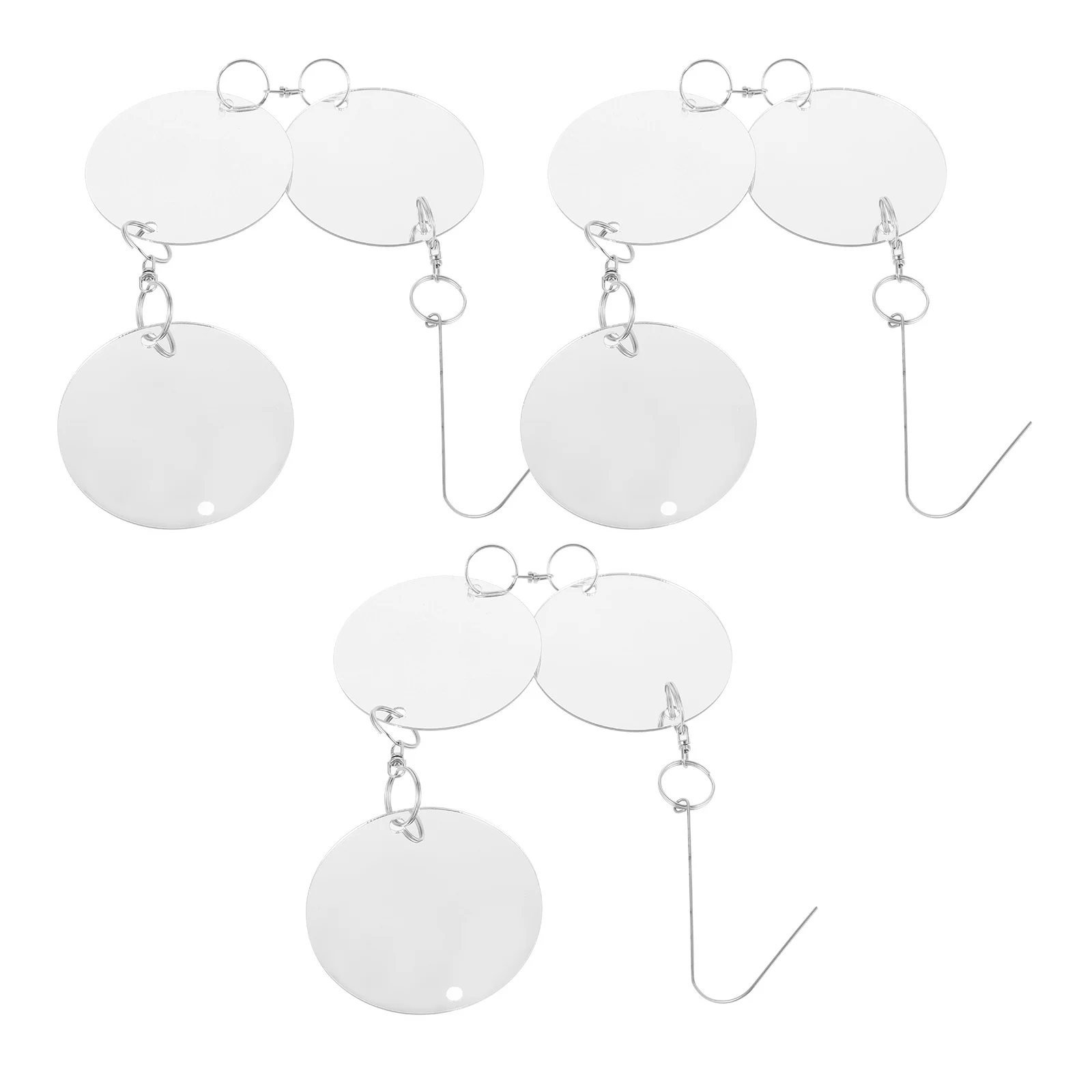 

3 Strings Reflective Bird Scaring Pendants Outdoor Hanging Decoration for Garden Window Fruit Tree Use Hanging Garden Decor