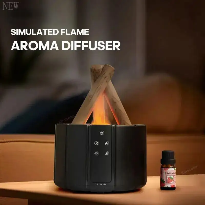 Humidificateur d'air à contrôle USB, diffuseur ultrasonique, feu de joie, flamme lumineuse, huile essentielle, parfum, machine à parfum, nouveau