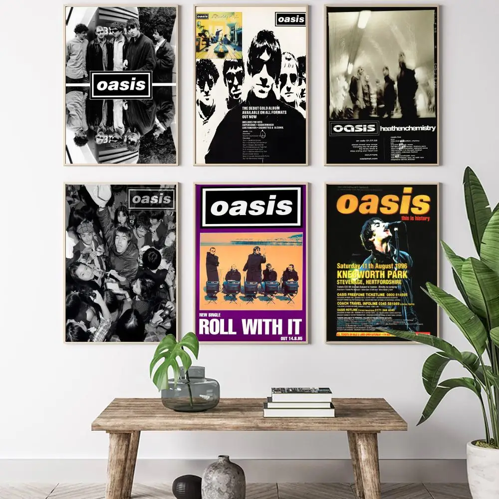 T-The R-Rain O-Oasis Band Poster HD-Kunstposter, selbstklebend, für die Wand, wasserfest, für Zuhause, Wohnzimmer, Schlafzimmer, Bar, ästhetische Dekoration