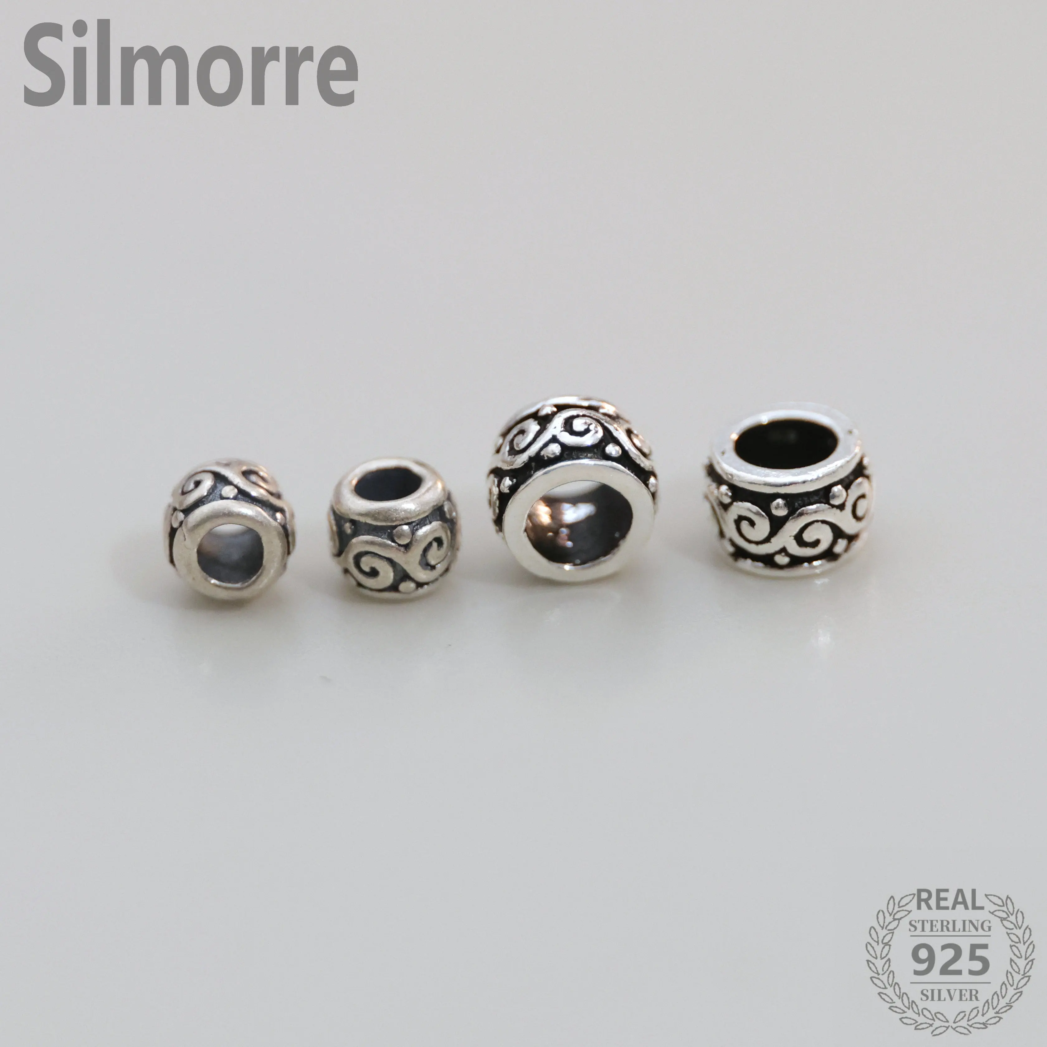 

4 шт. 100% цельные бусины-разделители из стерлингового серебра 925 пробы с китайским символом удачи для изготовления ювелирных изделий своими руками JQ0121