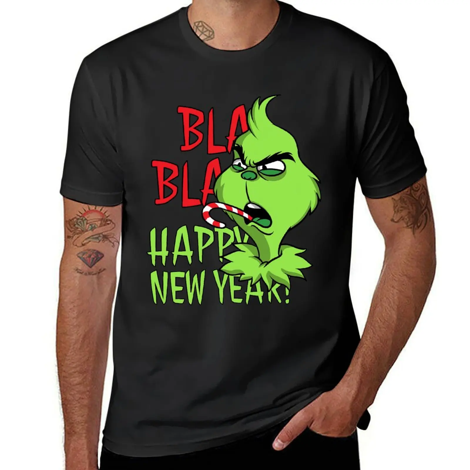 

Bla Bla Happy New Year T-Shirt animal prinfor boys summer tops t shirts men