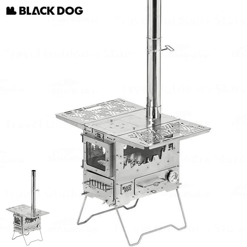 Naturehike Blackdog Outdoor Multi Roestvrijstalen Draagbare Brandhoutkachel Kampeerverwarming Waterpicknickkachel Met Schoorsteen