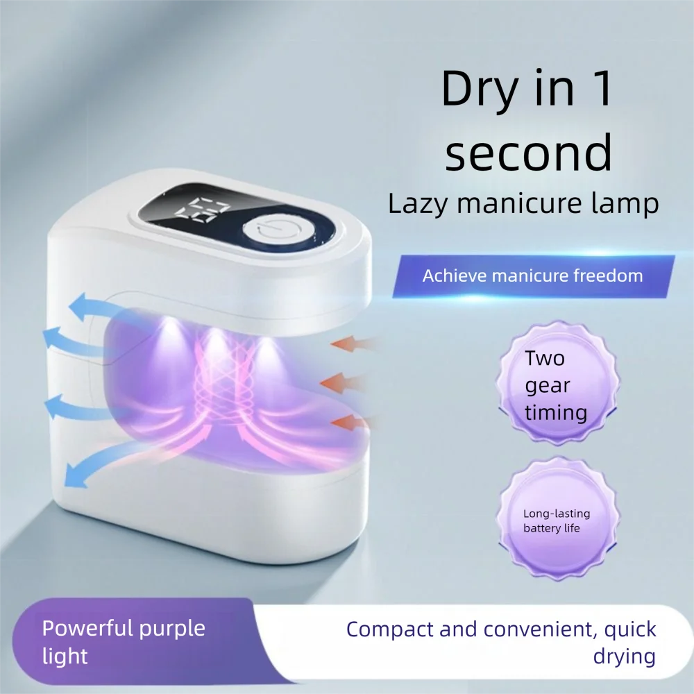 Quick Drying Mini Nail Dryer Light Single Finger Efficient Curing Mini UV Light Dryer Portable 30/60s Timer LED Nail Lamp