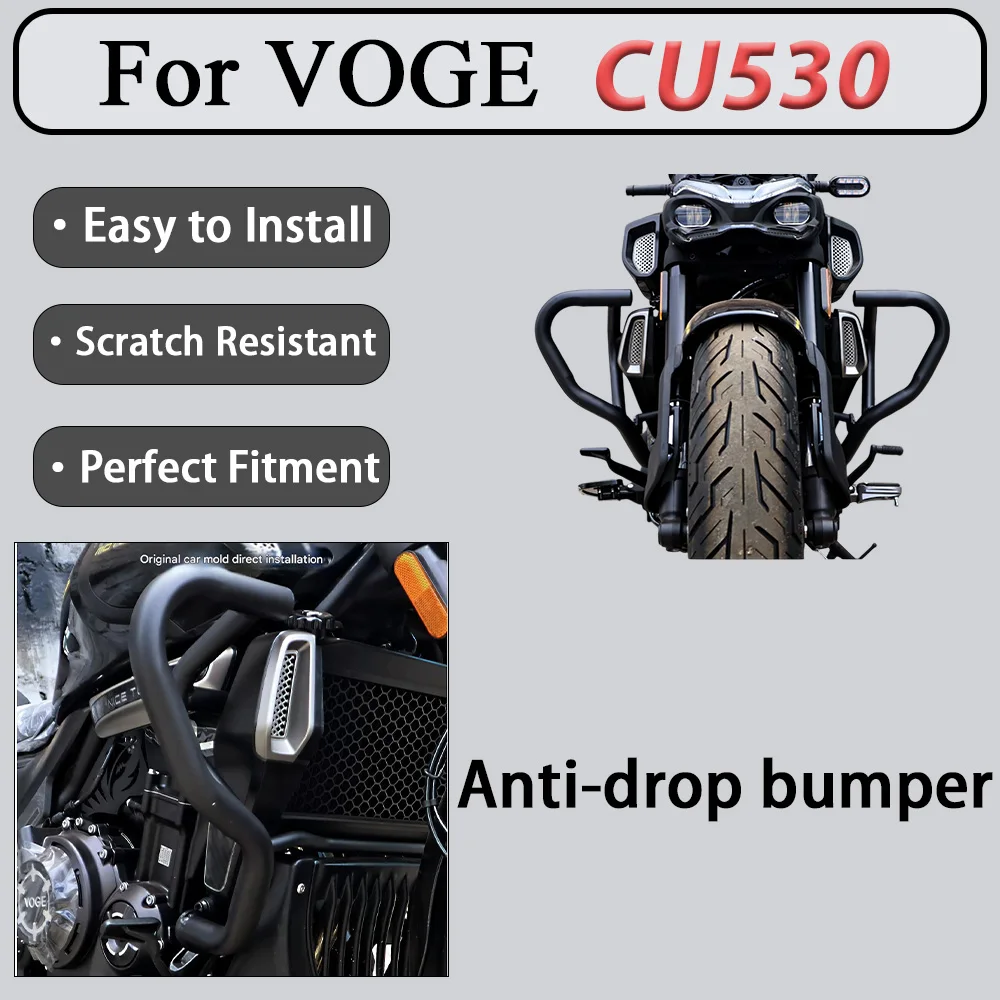 For VOGE CU530 Motorcycle Bumper - High-Strength Carbon Steel Impact-Resistant for Daily Commuting And Long-Distance Riding