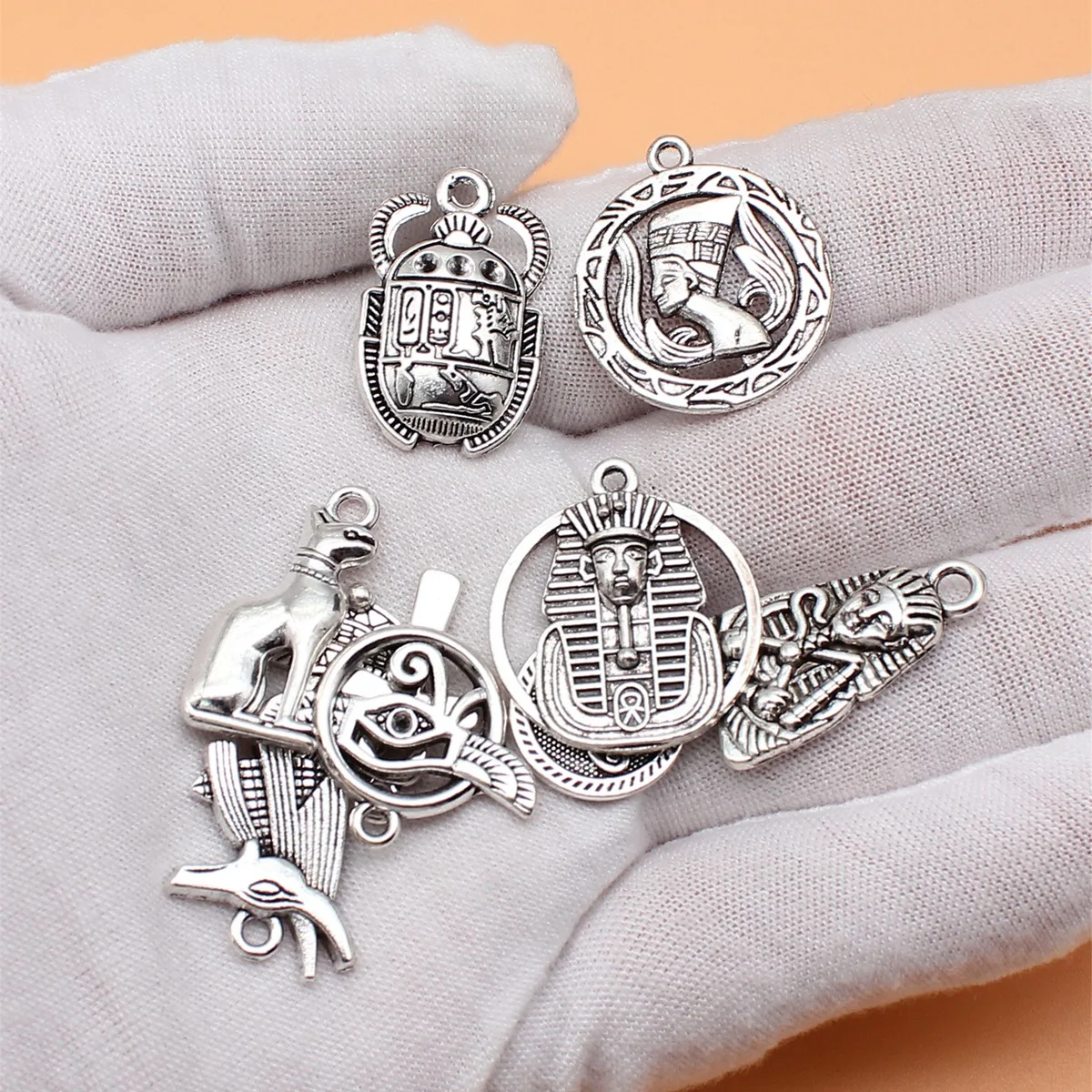 10pcs Mysterious Ancient Egypt Series Charms Collection For DIY Jewelry Making, 10 Styles, 1 of Each