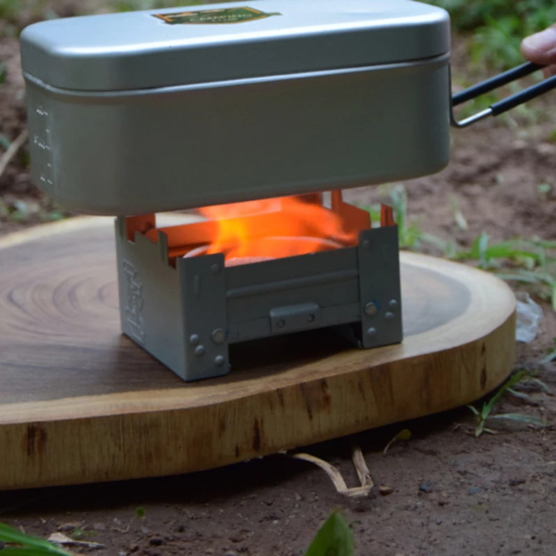 Horno plegable portátil de Alcohol sólido para exteriores, Mini quemador de Picnic, estufa de Camping de hierro galvanizado, equipo de cocina para