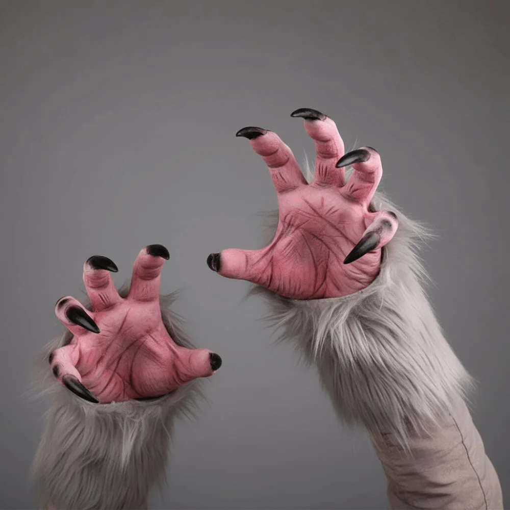 Costume Accessories Creepy Halloween Gloves Realistic Latex Werewolf Hands Textured Durable Cosplay Mittens Adults