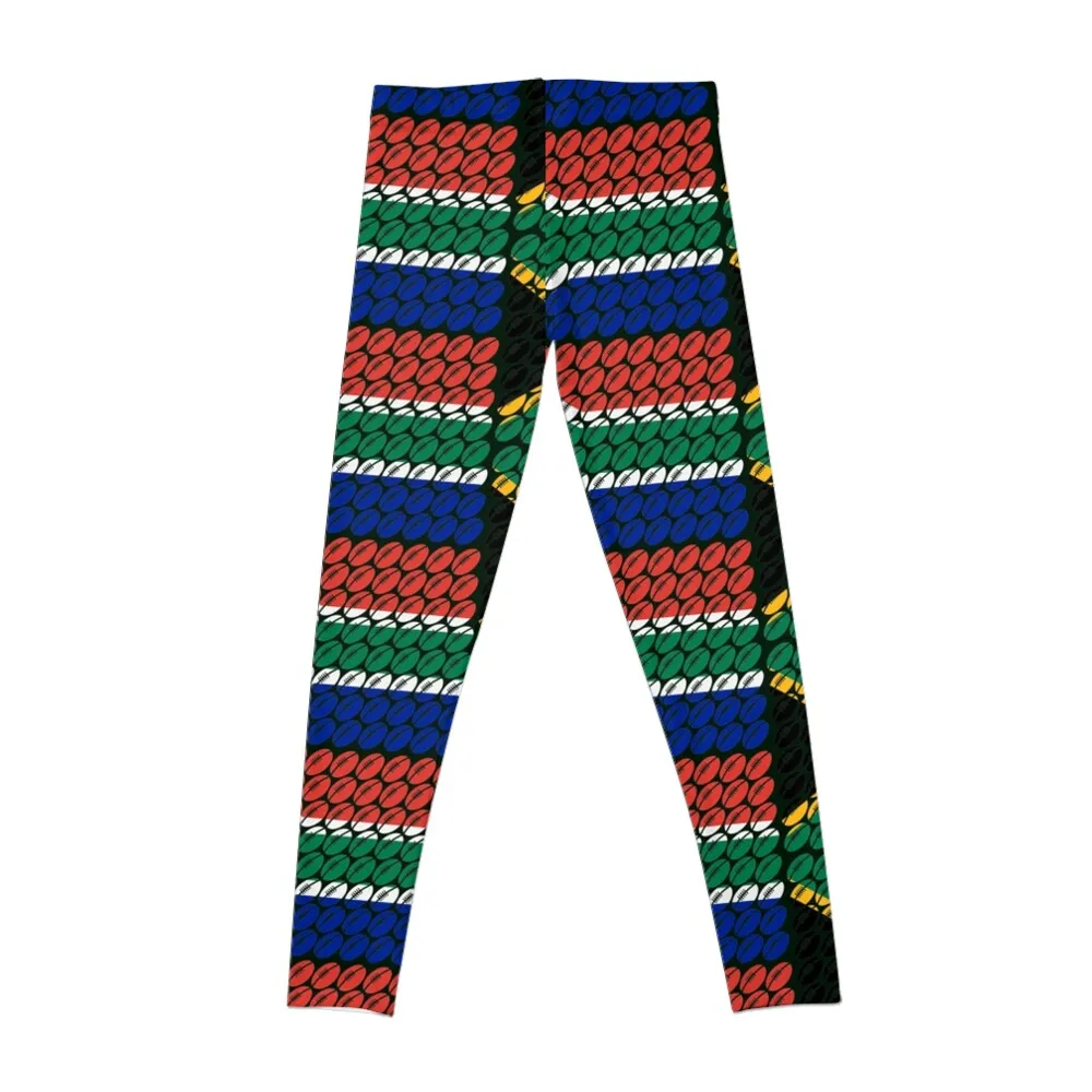 South Africa Flag Rugby Ball Pattern Leggings Women's sports pants workout shorts Sweatpants Womens Leggings