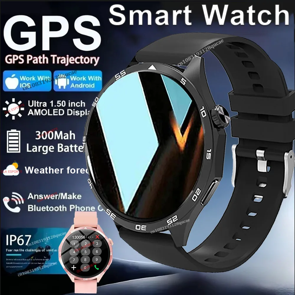 2026 جديد نظام تحديد المواقع المسار ساعة ذكية الرجال AMOLED شاشة NFC BT دعوة مقاوم للماء النوم مراقبة الصحة رجل الساعات الذكية لنظام أندرويد IOS