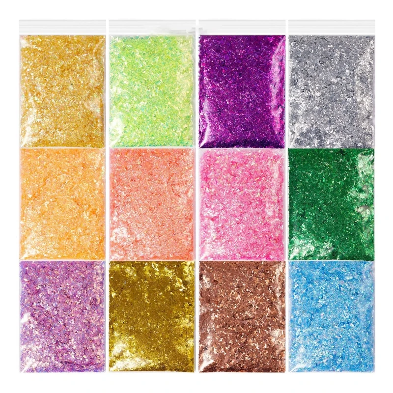 Y1UB 12/24 Colors for Sparkle Festival Sequins Irregular Resin Epoxy Filler Glitters