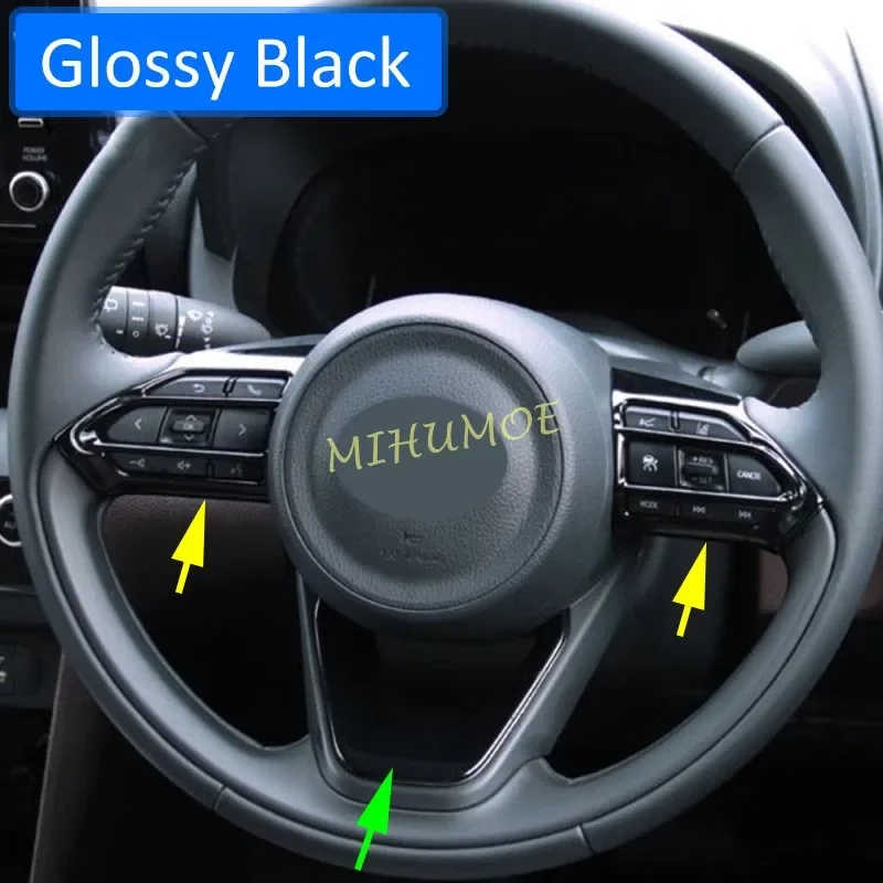 Per Toyota Aygo X Yaris Cross Interni Volante Interruttore Della Copertura 2020 2021 2022 2023 2024 2025 Nero Lucido Finiture