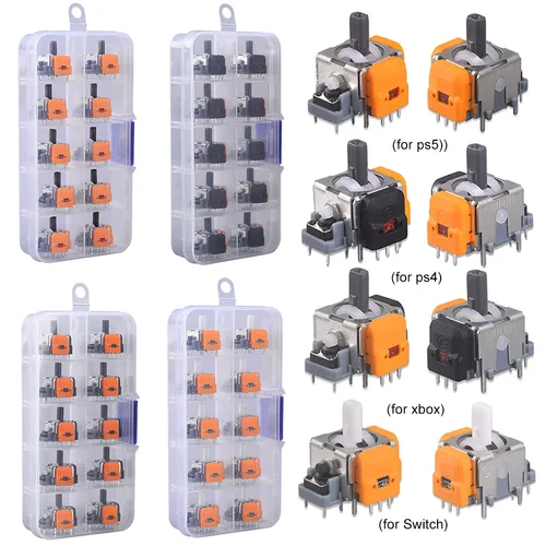 Imagen 2 del producto Joystick electromagnético Hall de alta precisión, 10/2 piezas, sin Drifting, Efecto Hall, Thumb Stick, módulo basculante para PS4/PS5/Xbox